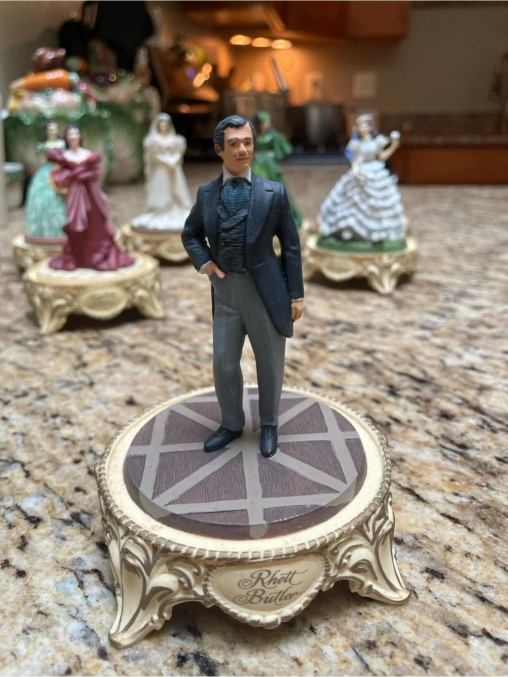 vintage franklin mint gone with the wind figurines set of seven